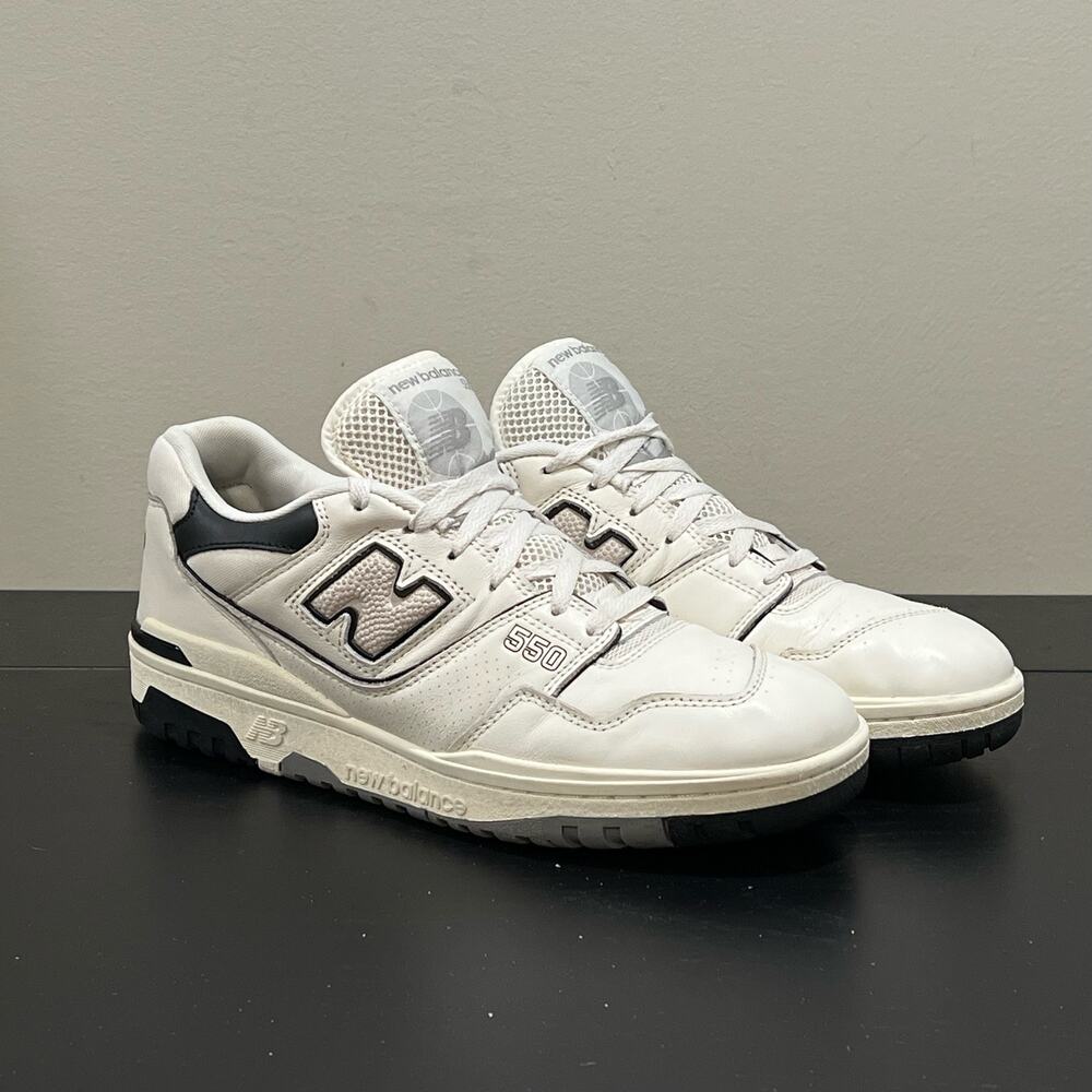 New Balance 550 Shoes in Cream Black Men's 11
